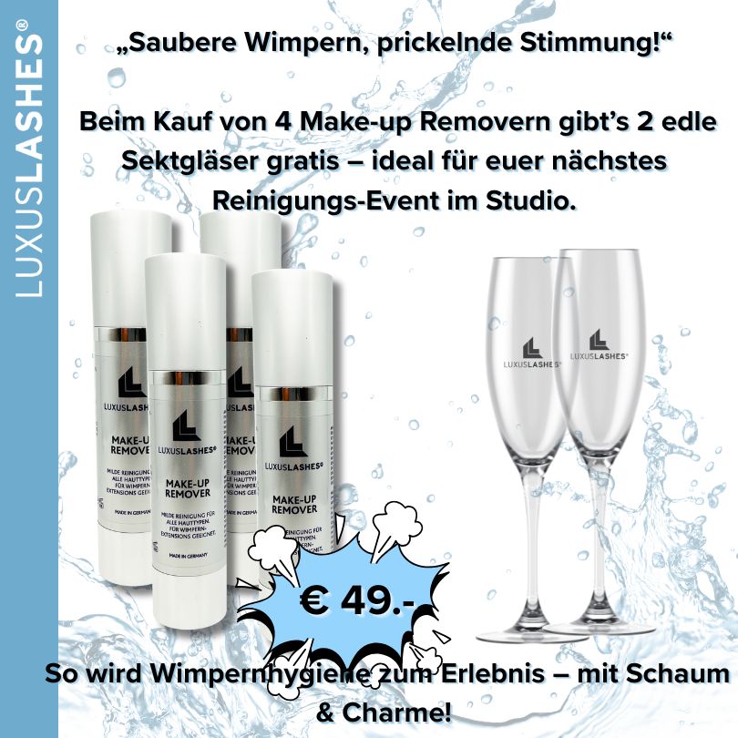4 Makeup Remover +2 Sektgläser Gratis 
